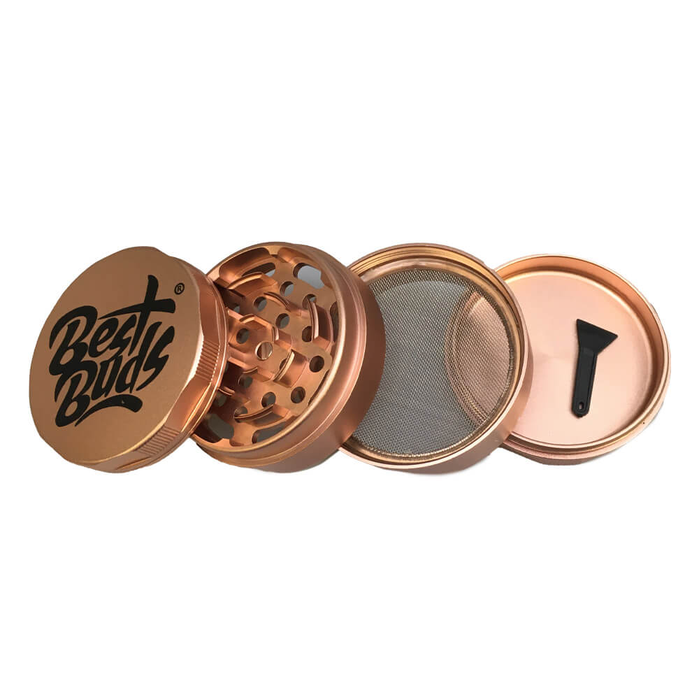 BEST BUDS Large Rose Gold 4-part Herb Grinder