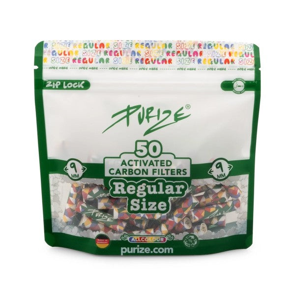 PURIZE Rainbow Regular Size Activated Charcoal Tips  - 50