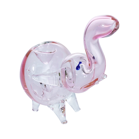 Crystal Pink Elephant Glass Pipe