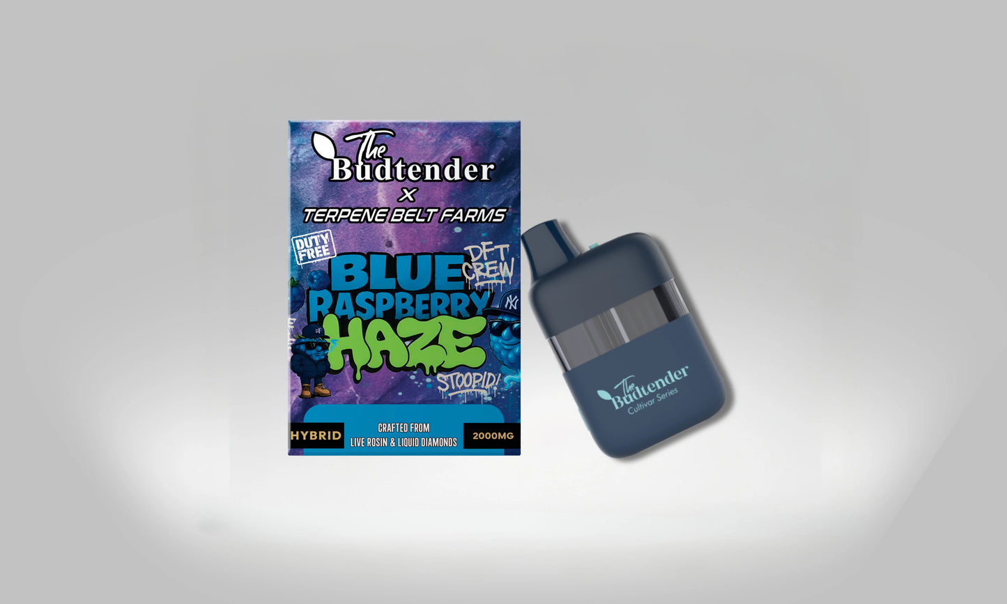 The Budtender 2ml Liquid Diamonds Vape - Blue Raspberry Haze
