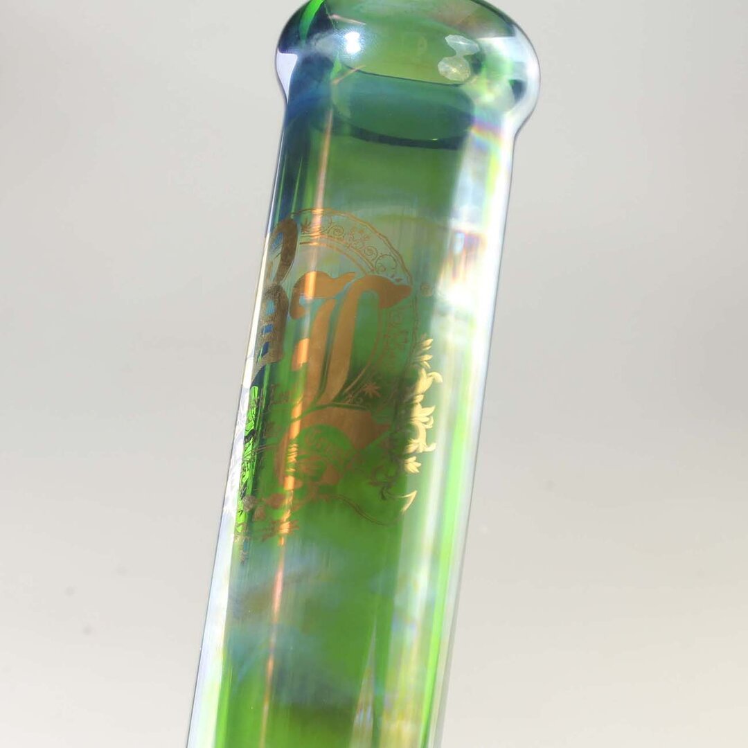 BLACK LEAF Cylinder Silver Vaporized XL Glass Water Pipe
