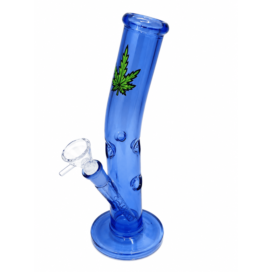 Blue Bent Leaf Water Pipe