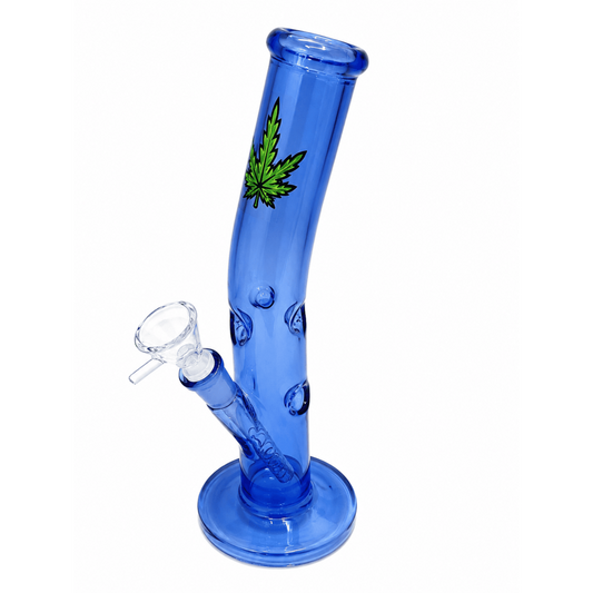 Blue Bent Leaf Water Pipe