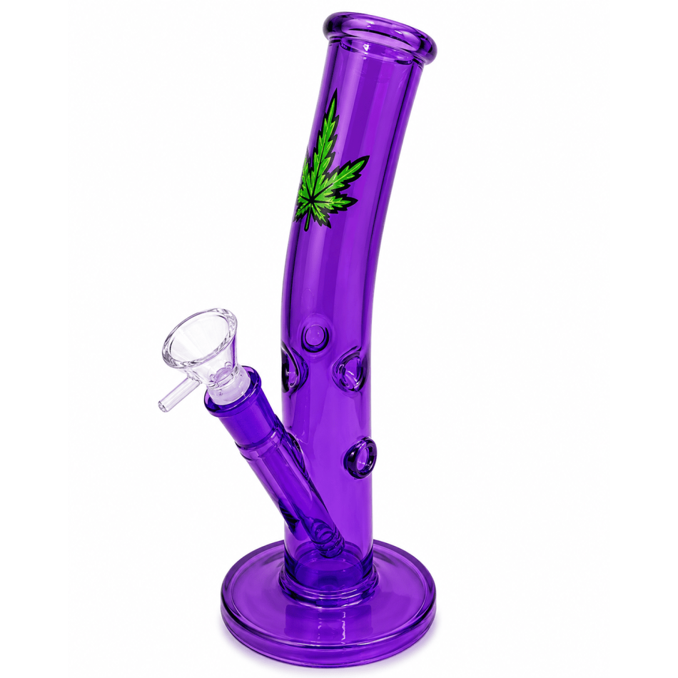 Purple Bent Leaf Water Pipe