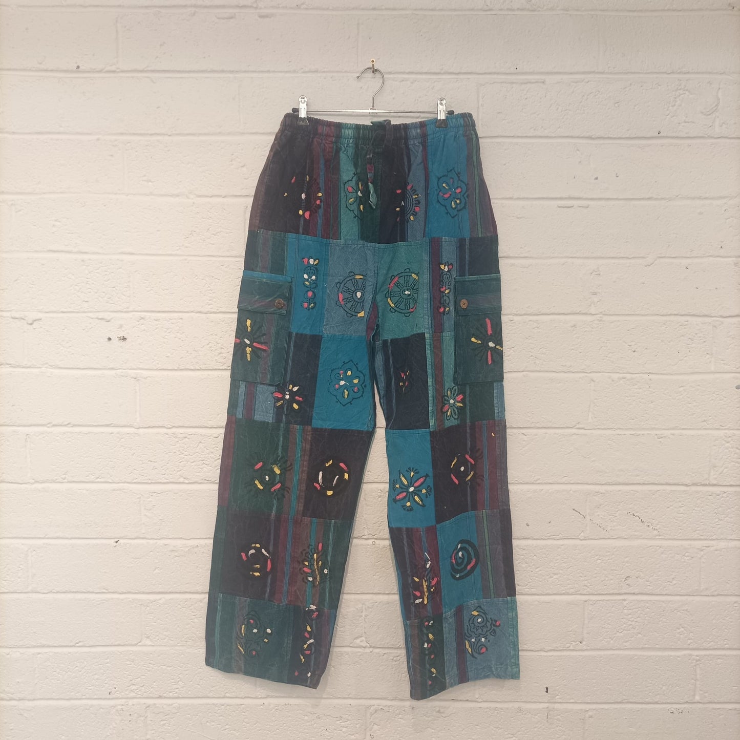 Patchwork Trousers - Blue