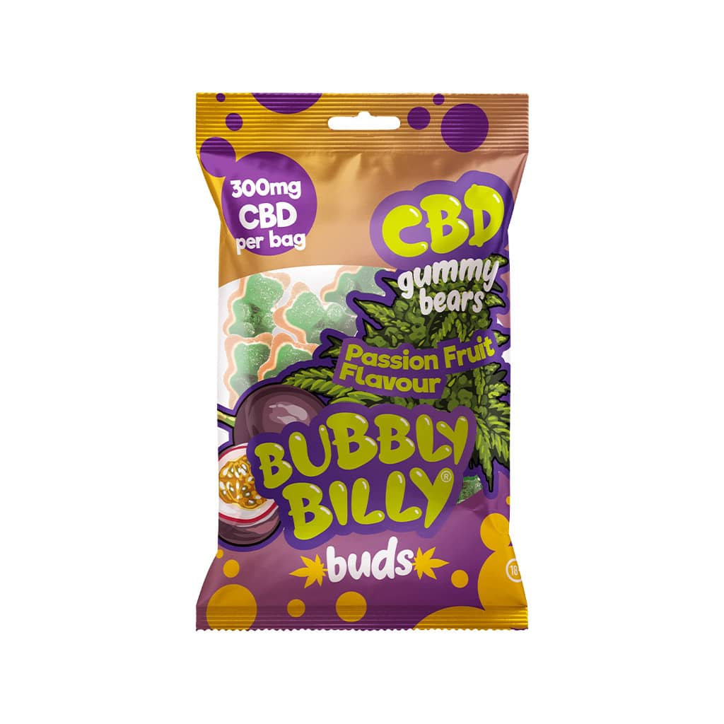 BubblyBillyBuds Passion Fruit CBD Gummy Bears (300mg)