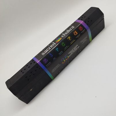 Sacred Chakra Black Incense Box