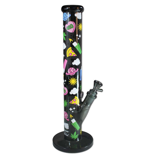 BLACK LEAF X FIRE-FLOW 420 Pattern Glass Water Pipe