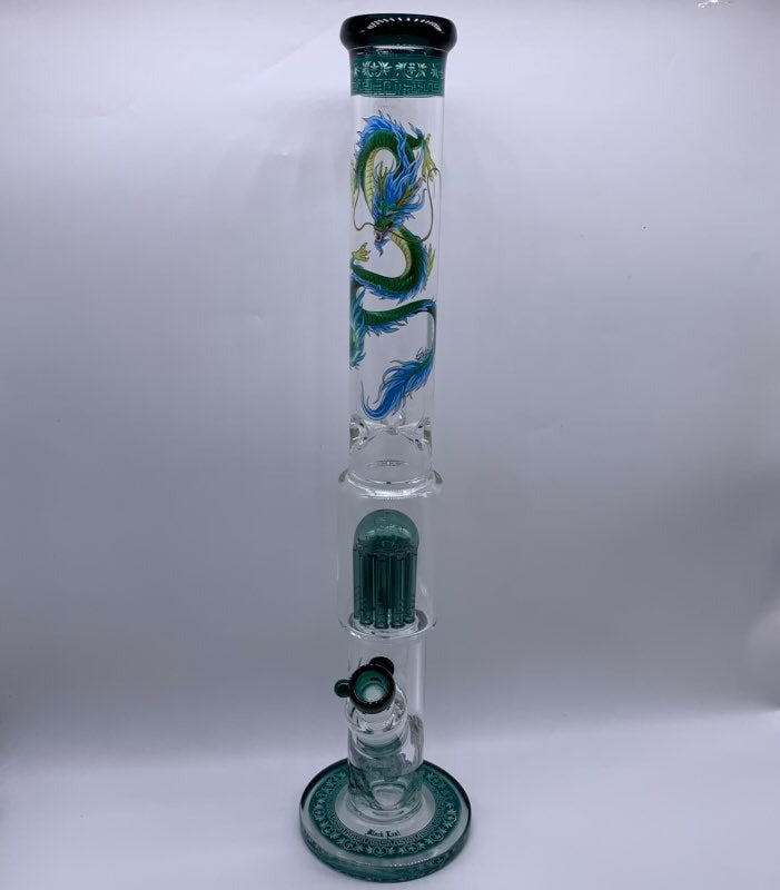 BLACK LEAF Blue Dragon Perc Glass Water Pipe