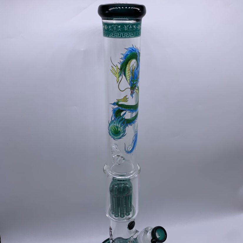 BLACK LEAF Blue Dragon Perc Glass Water Pipe