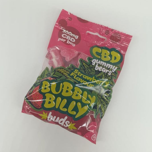 BubblyBillyBuds Strawberry CBD Gummy Bears (300mg)