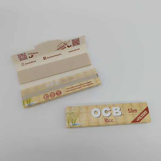 OCB UNBLEACHED RICE PAPER KINGSIZE WITH TIPS
