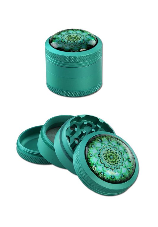 Black Leaf Mandala 4-Part Herb Grinders