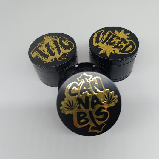 Cannabis Black & Gold Collection 4-Part Grinders