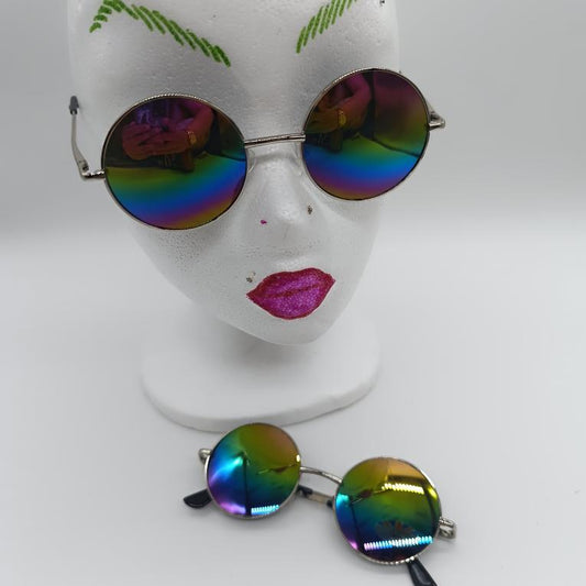 Rainbow Fade Round Sunglasses