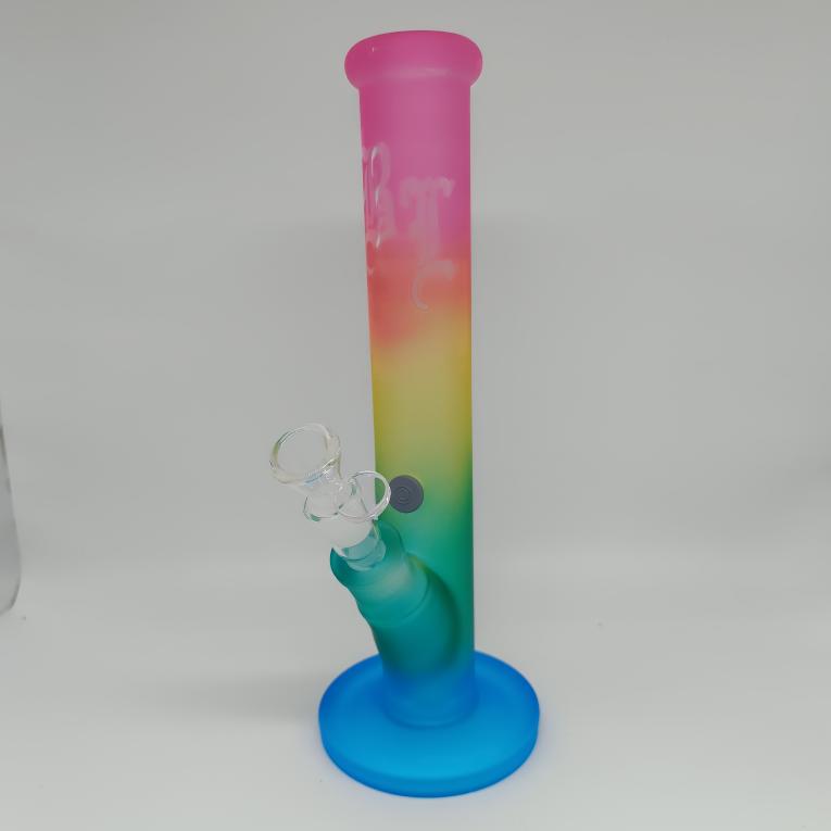 BLACK LEAF Frosted Rainbow Glass Bong