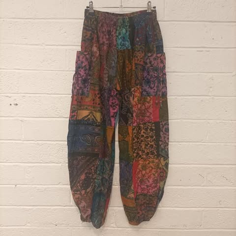 Rainbow Floral Patchwork Pants