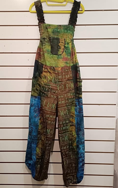 Green Tie Dye Dungarees