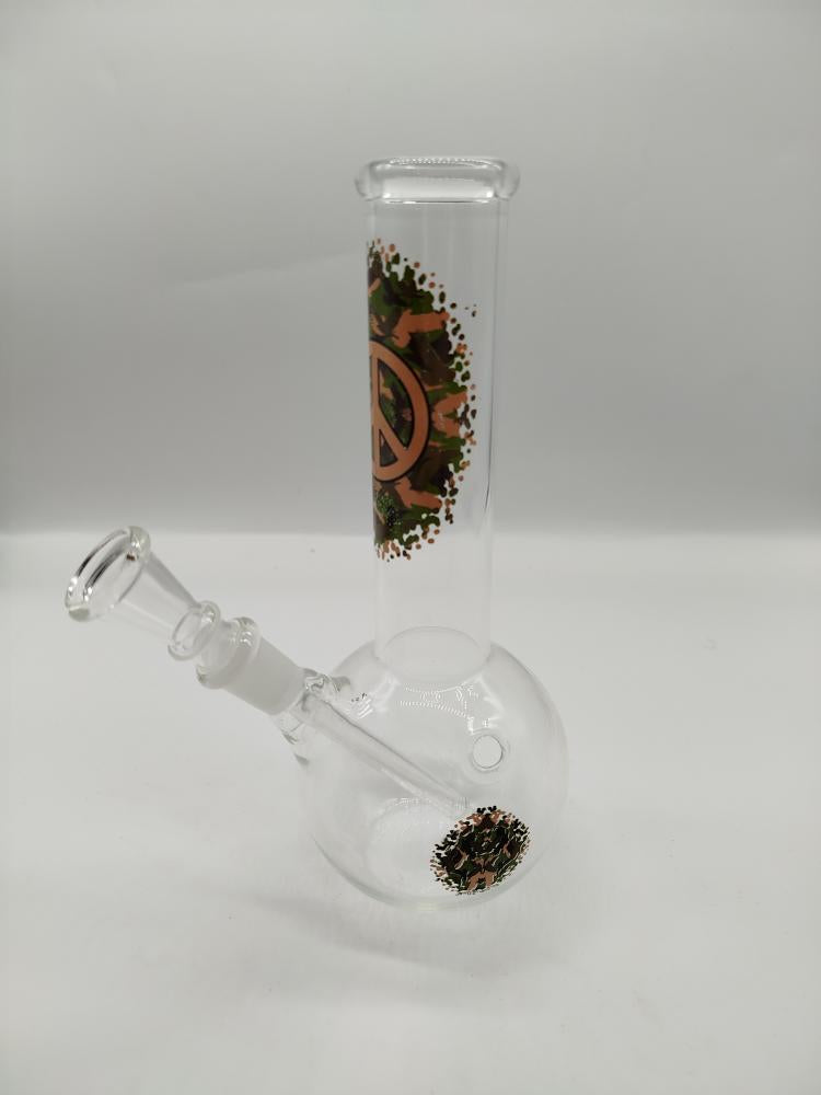 Camo Peace Glass Water Pipe