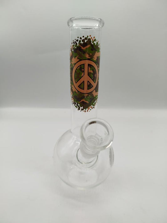 Camo Peace Glass Water Pipe