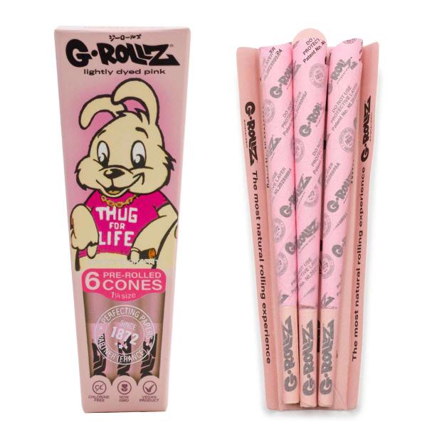 G-ROLLZ Pink 'Banksy Thug for Life Bunny' 1+1/4 Pre-Rolled Cones