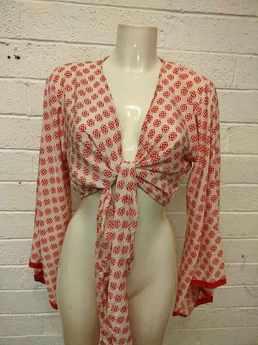 Sari Wrap - Red & White
