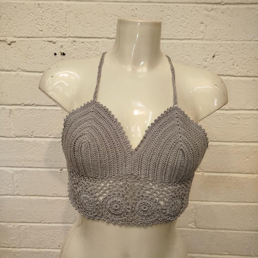 Grey Crochet Bralette
