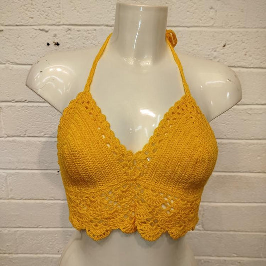 Yellow Crochet Bralette