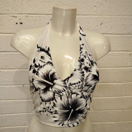 Silken Halter Top - Black & White