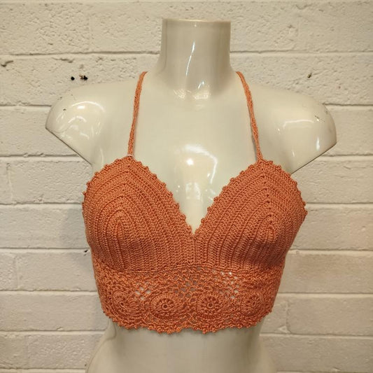 Salmon Pink Crochet Bralette