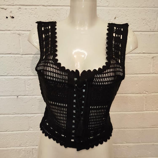 Crochet Vest - Black