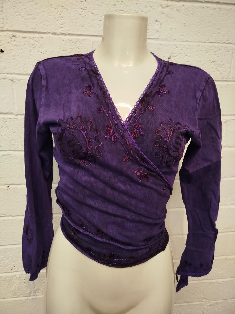 Acid Wrap-Style Long-Sleeve Tops