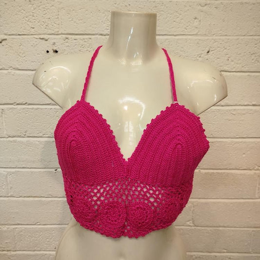 Hot Pink Crochet Bralette