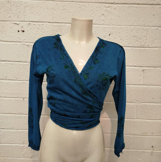 Acid Wrap-Style Long-Sleeve Tops