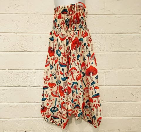 Kids Mushroom Hareem Jumpsuit White