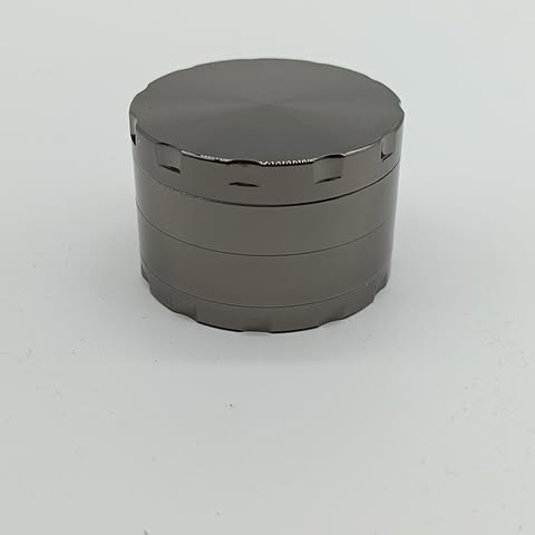 Large Gun Metal Gripped Lid 4-Part Metal Grinder