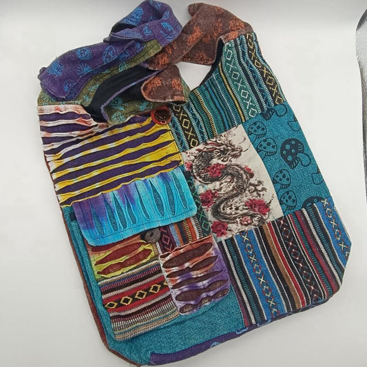Patchwork Rip Shoulder Bag