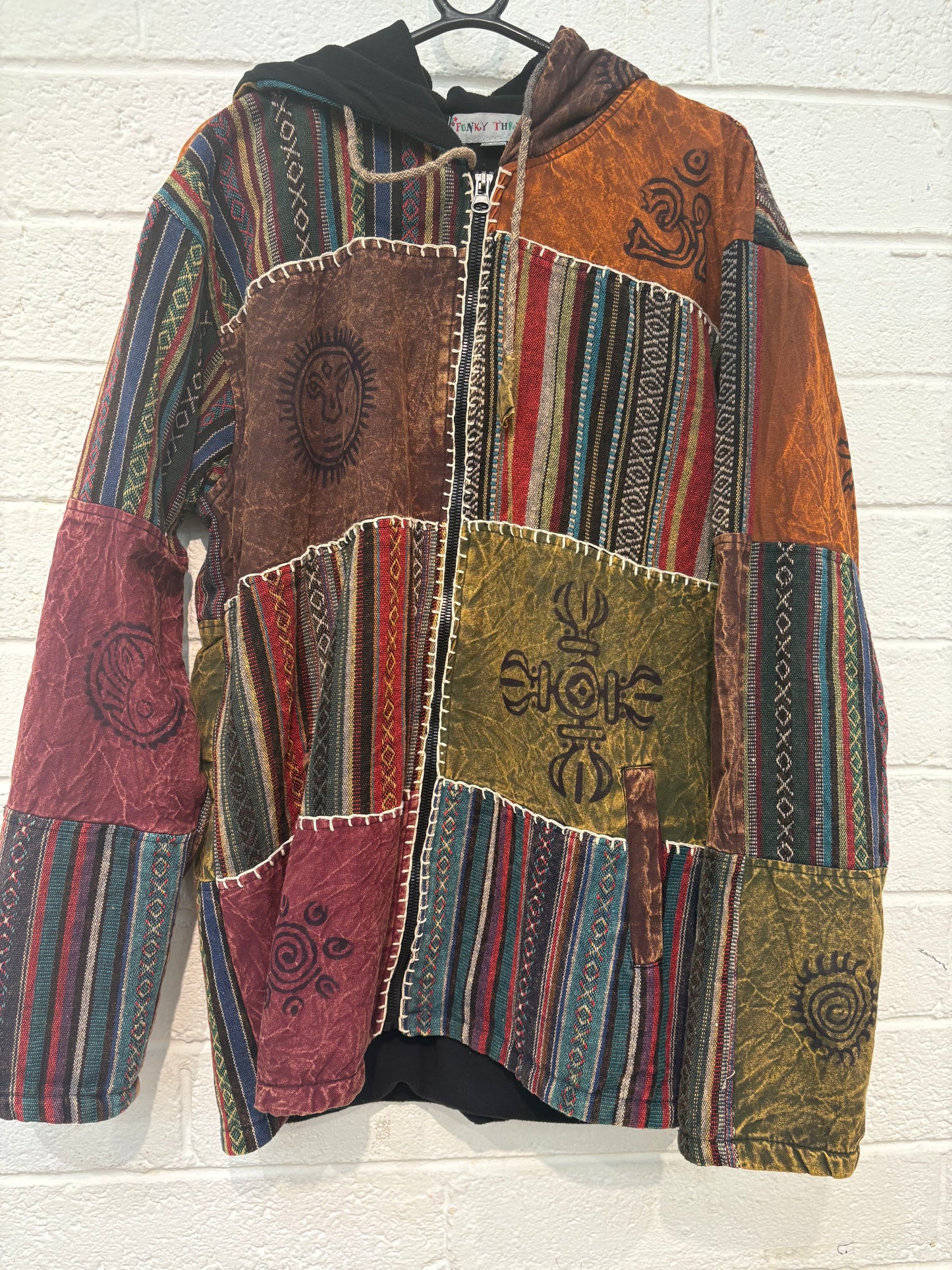 Patchwork Zip-Up Symbol Jacket  FX668