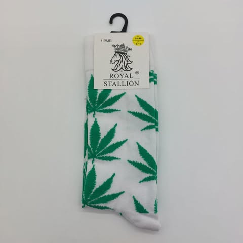 Leaf Socks - White & Green