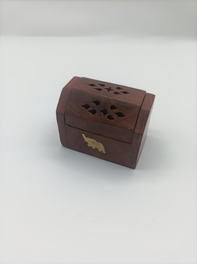 Wooden Elephant Incense Cone Box