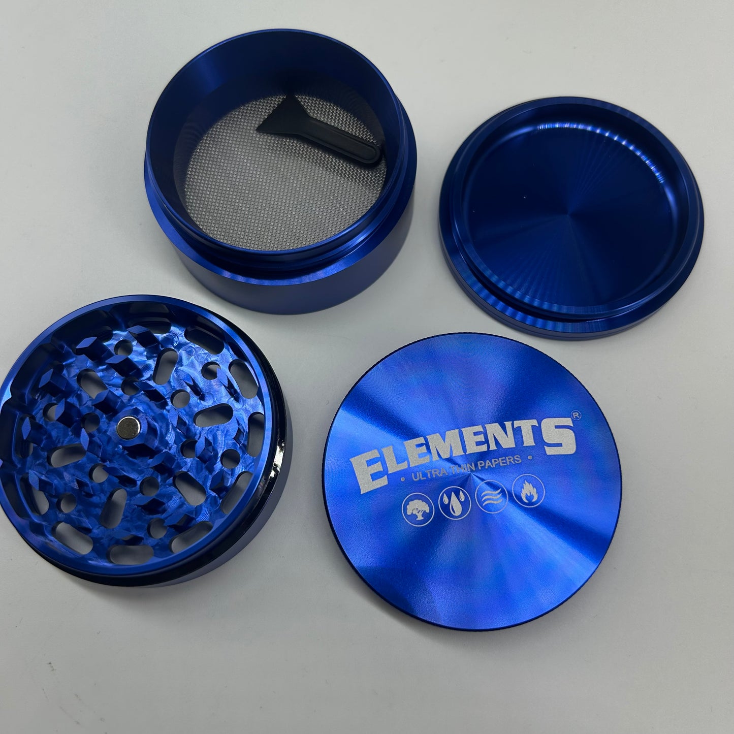 ELEMENTS Large Blue 4-part Herb Grinder