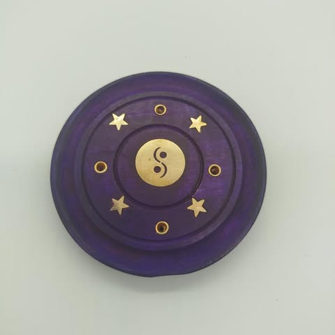 Small Purple Yin Yang Incense Holder