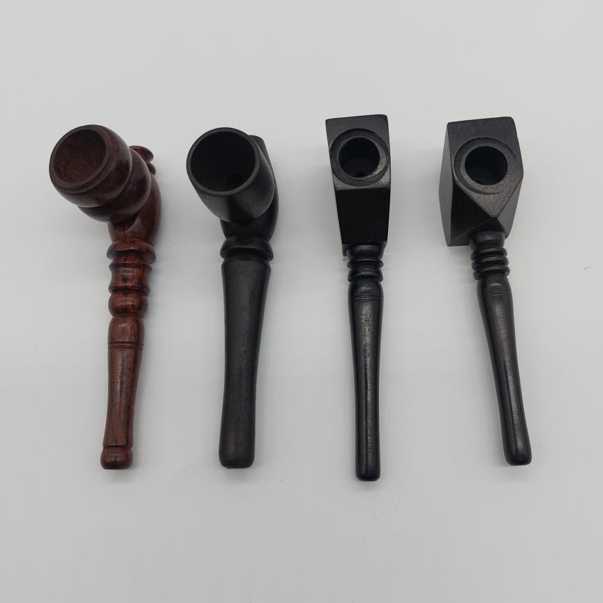 Small Black & Brown Shaped Wooden Pipes