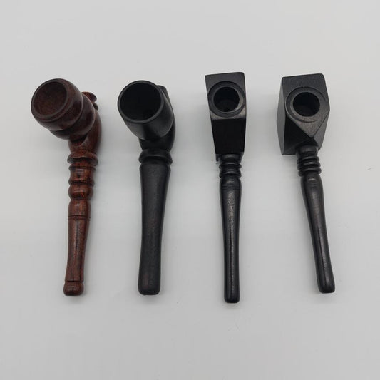 Small Black & Brown Shaped Wooden Pipes