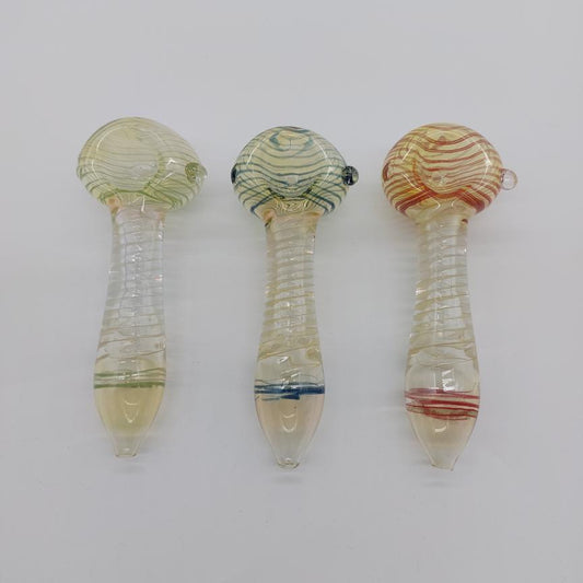 Cachimbo de vidro mini listrado preto e branco