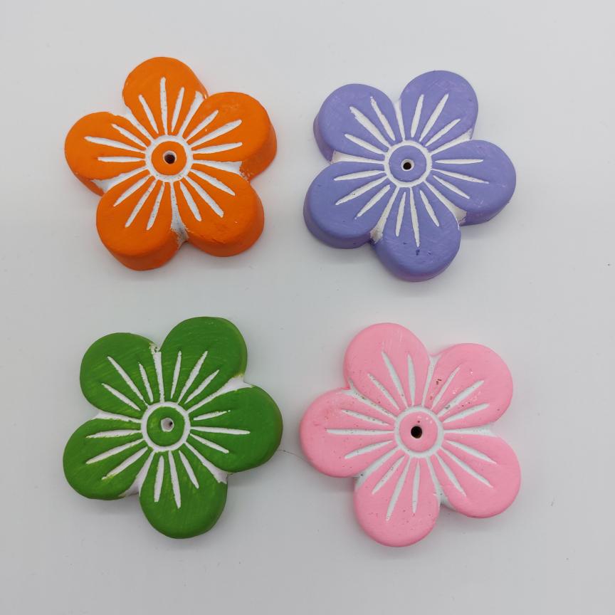 Mini Clay Flower Incense Stick Holders