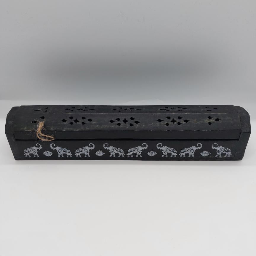 Colourful Elephant Wooden Incense Box