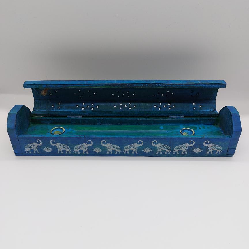 Colourful Elephant Wooden Incense Box