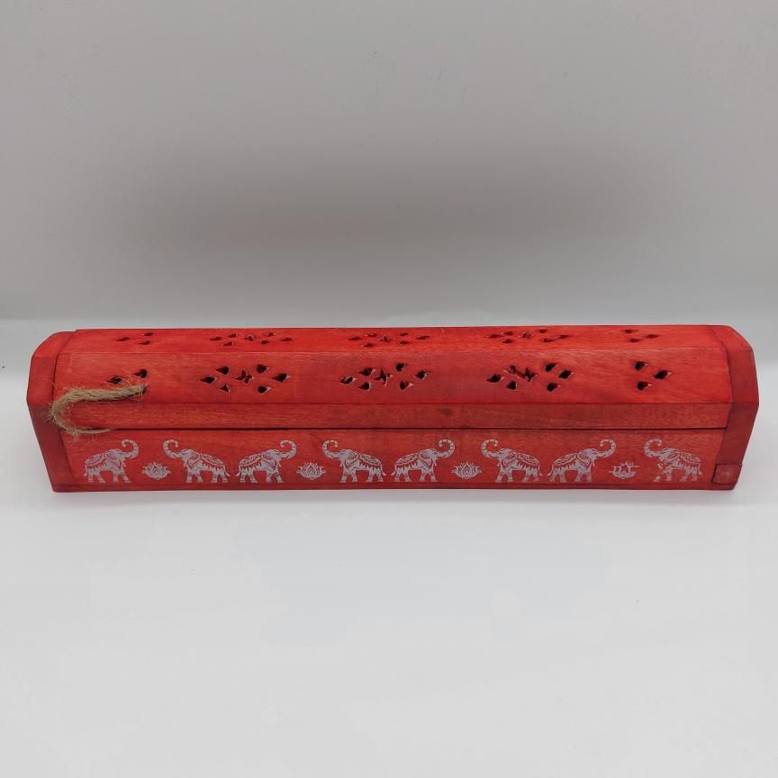 Colourful Elephant Wooden Incense Box