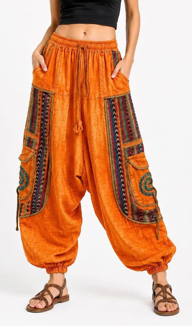 Woven Leg Ali-Baba Trousers